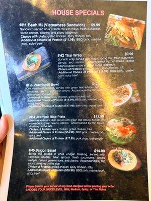 Saigon -2- Siam Bistro menu 4